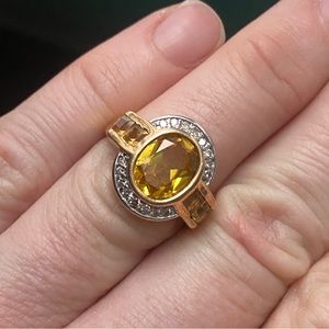 Citrine, Diamond, and 14k Gold ring
